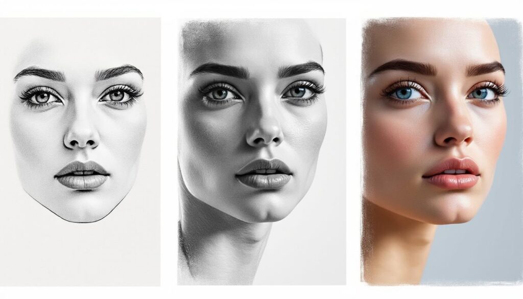 apprenez à dessiner des visages réalistes facilement grâce à notre guide étape par étape, idéal pour débutants et passionnés d'art.