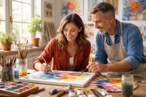 découvrez notre atelier de peinture artistique dédié aux mamans créatives, avec des cours particuliers personnalisés pour exprimer votre talent et vivre un moment de détente unique.