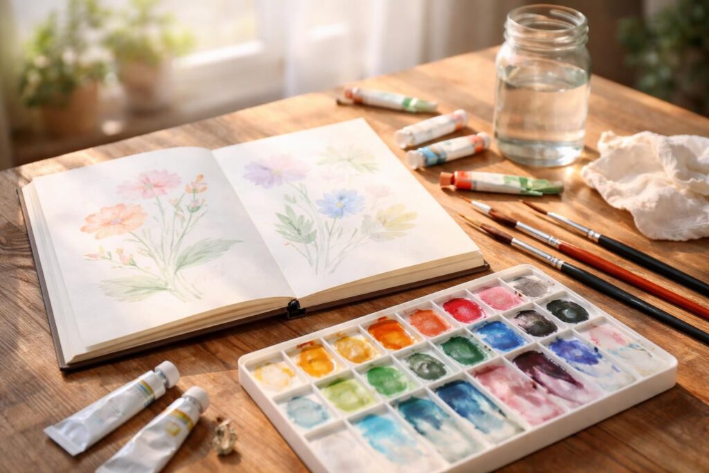 découvrez nos cours d’aquarelle pour débutants et apprenez les bases essentielles pour bien démarrer votre pratique artistique en toute confiance.